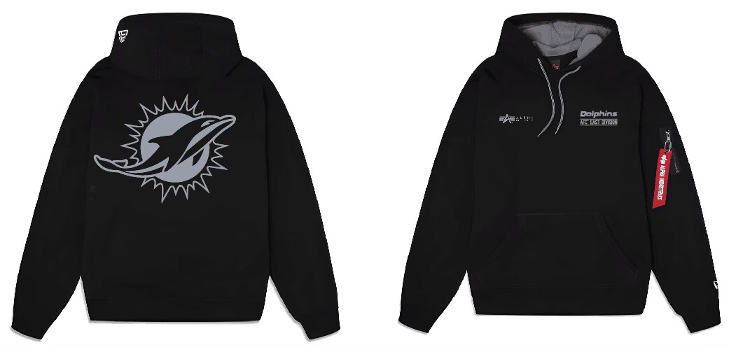 Men Miami Dolphins 2024 Nike NFL black hoodie->nfl t-shirts->Sports Accessory